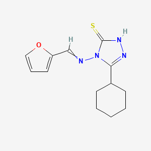 molecular formula C13H16N4OS B5587543 3-cyclohexyl-4-(furan-2-ylmethylideneamino)-1H-1,2,4-triazole-5-thione 
