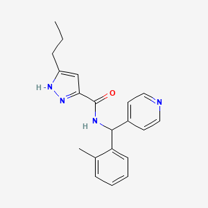 molecular formula C20H22N4O B5587559 N-[(2-methylphenyl)-pyridin-4-ylmethyl]-5-propyl-1H-pyrazole-3-carboxamide 