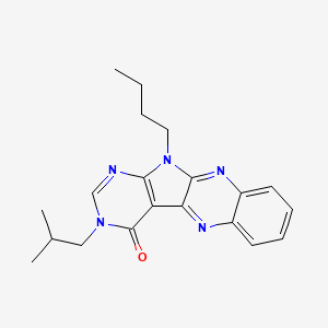 molecular formula C20H23N5O B5587580 17-butyl-13-(2-methylpropyl)-2,9,13,15,17-pentazatetracyclo[8.7.0.03,8.011,16]heptadeca-1,3,5,7,9,11(16),14-heptaen-12-one 