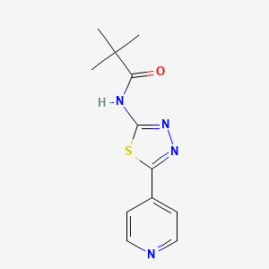 molecular formula C12H14N4OS B5587674 2,2-dimethyl-N-[5-(pyridin-4-yl)-1,3,4-thiadiazol-2-yl]propanamide 