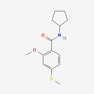 molecular formula C14H19NO2S B5587788 N-cyclopentyl-2-methoxy-4-(methylsulfanyl)benzamide 