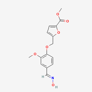 molecular formula C15H15NO6 B5587841 methyl 5-({4-[(E)-(hydroxyimino)methyl]-2-methoxyphenoxy}methyl)furan-2-carboxylate 