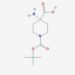 4-Azaniumyl-1-[(2-methylpropan-2-yl)oxycarbonyl]piperidine-4-carboxylate