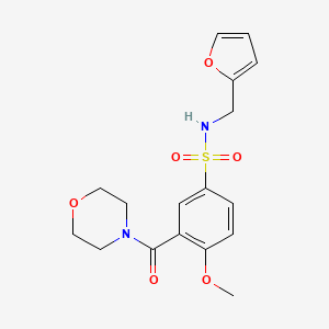 molecular formula C17H20N2O6S B5588195 N-(furan-2-ylmethyl)-4-methoxy-3-(morpholin-4-ylcarbonyl)benzenesulfonamide 