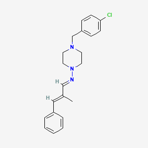 molecular formula C21H24ClN3 B5588203 4-(4-CHLOROBENZYL)-N-(2-METHYL-3-PHENYL-2-PROPENYLIDENE)-1-PIPERAZINAMINE 