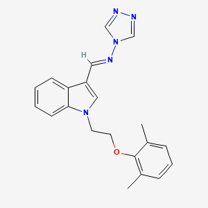 molecular formula C21H21N5O B5588209 (E)-1-[1-[2-(2,6-dimethylphenoxy)ethyl]indol-3-yl]-N-(1,2,4-triazol-4-yl)methanimine 