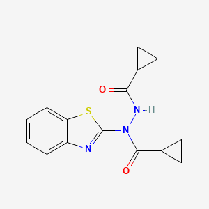 molecular formula C15H15N3O2S B5588216 N-(1,3-BENZOTHIAZOL-2-YL)-N'-CYCLOPROPANECARBONYLCYCLOPROPANECARBOHYDRAZIDE 
