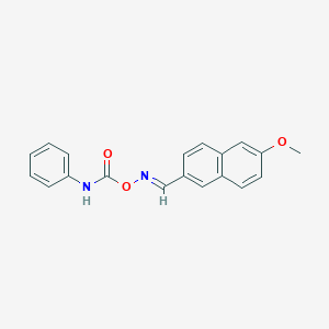 molecular formula C19H16N2O3 B5588295 [(E)-(6-methoxynaphthalen-2-yl)methylideneamino] N-phenylcarbamate 