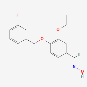 molecular formula C16H16FNO3 B5588299 (NE)-N-[[3-ethoxy-4-[(3-fluorophenyl)methoxy]phenyl]methylidene]hydroxylamine 