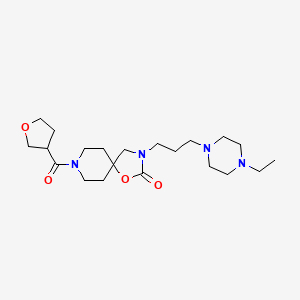 molecular formula C21H36N4O4 B5588346 3-[3-(4-ethylpiperazin-1-yl)propyl]-8-(tetrahydrofuran-3-ylcarbonyl)-1-oxa-3,8-diazaspiro[4.5]decan-2-one 