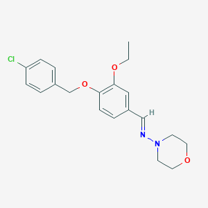 molecular formula C20H23ClN2O3 B5588360 (E)-1-[4-[(4-chlorophenyl)methoxy]-3-ethoxyphenyl]-N-morpholin-4-ylmethanimine 