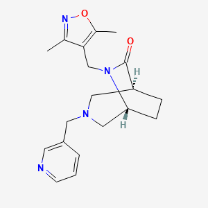 molecular formula C19H24N4O2 B5588387 (1S,5R)-6-[(3,5-dimethyl-1,2-oxazol-4-yl)methyl]-3-(pyridin-3-ylmethyl)-3,6-diazabicyclo[3.2.2]nonan-7-one 