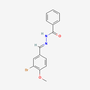 molecular formula C15H13BrN2O2 B5588516 N'-[(E)-(3-bromo-4-methoxyphenyl)methylidene]benzohydrazide 