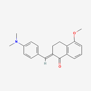 molecular formula C20H21NO2 B5588595 (2E)-2-{[4-(DIMETHYLAMINO)PHENYL]METHYLIDENE}-5-METHOXY-1,2,3,4-TETRAHYDRONAPHTHALEN-1-ONE 