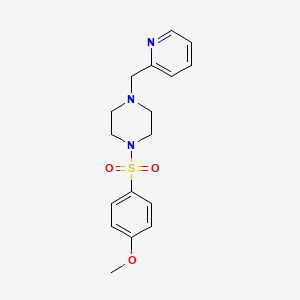 molecular formula C17H21N3O3S B5588629 1-[(4-METHOXYPHENYL)SULFONYL]-4-(2-PYRIDYLMETHYL)PIPERAZINE 