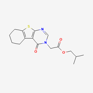 molecular formula C16H20N2O3S B5588719 2-Methylpropyl 2-(4-oxo-5,6,7,8-tetrahydro-[1]benzothiolo[2,3-d]pyrimidin-3-yl)acetate 