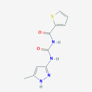 molecular formula C10H10N4O2S B5588758 3-(5-METHYL-1H-PYRAZOL-3-YL)-1-(THIOPHENE-2-CARBONYL)UREA 