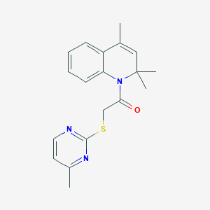 molecular formula C19H21N3OS B5588811 2-[(4-METHYL-2-PYRIMIDINYL)SULFANYL]-1-[2,2,4-TRIMETHYL-1(2H)-QUINOLINYL]-1-ETHANONE 