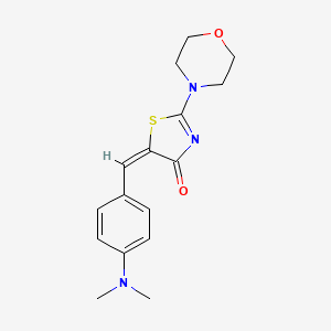 molecular formula C16H19N3O2S B5588822 (5E)-5-[[4-(dimethylamino)phenyl]methylidene]-2-morpholin-4-yl-1,3-thiazol-4-one 