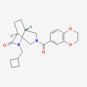 molecular formula C21H26N2O4 B5588904 (1S*,5R*)-6-(cyclobutylmethyl)-3-(2,3-dihydro-1,4-benzodioxin-6-ylcarbonyl)-3,6-diazabicyclo[3.2.2]nonan-7-one 