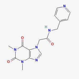 molecular formula C15H16N6O3 B5588919 2-(1,3-dimethyl-2,6-dioxo-1,2,3,6-tetrahydro-7H-purin-7-yl)-N-(pyridin-4-ylmethyl)acetamide 