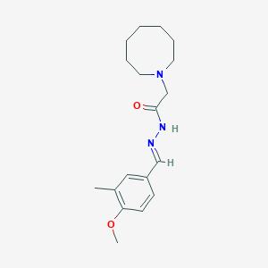 molecular formula C18H27N3O2 B5588952 2-(azocan-1-yl)-N-[(E)-(4-methoxy-3-methylphenyl)methylideneamino]acetamide 