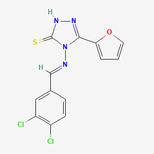molecular formula C13H8Cl2N4OS B5588977 4-((3,4-Dichlorobenzylidene)amino)-5-(2-furyl)-4H-1,2,4-triazole-3-thiol 
