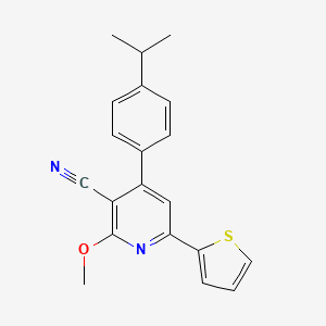 molecular formula C20H18N2OS B5589053 4-(4-isopropylphenyl)-2-methoxy-6-(2-thienyl)nicotinonitrile 