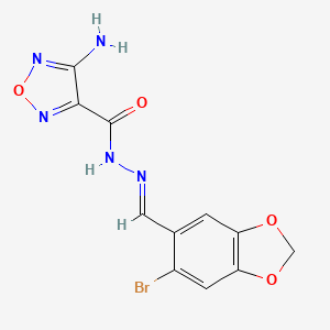 molecular formula C11H8BrN5O4 B5589073 4-AMINO-N'-[(E)-(6-BROMO-2H-1,3-BENZODIOXOL-5-YL)METHYLIDENE]-1,2,5-OXADIAZOLE-3-CARBOHYDRAZIDE 