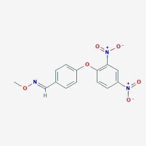 molecular formula C14H11N3O6 B5589090 (E)-1-[4-(2,4-dinitrophenoxy)phenyl]-N-methoxymethanimine 
