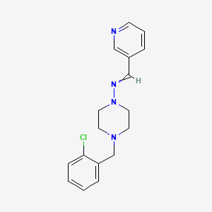 molecular formula C17H19ClN4 B5589182 N-[4-[(2-chlorophenyl)methyl]piperazin-1-yl]-1-pyridin-3-ylmethanimine 
