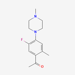 molecular formula C14H19FN2O B5589220 1-[5-FLUORO-2-METHYL-4-(4-METHYLPIPERAZINO)PHENYL]-1-ETHANONE 