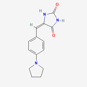 molecular formula C14H15N3O2 B5589247 (5E)-5-[(4-pyrrolidin-1-ylphenyl)methylidene]imidazolidine-2,4-dione 