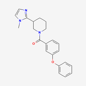 molecular formula C22H23N3O2 B5589252 3-(1-methyl-1H-imidazol-2-yl)-1-(3-phenoxybenzoyl)piperidine 