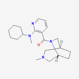 molecular formula C21H32N4O B5589382 [2-[cyclohexyl(methyl)amino]pyridin-3-yl]-[(1S,5R)-3-methyl-3,6-diazabicyclo[3.2.2]nonan-6-yl]methanone 