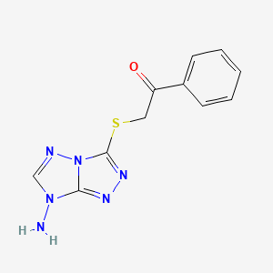 molecular formula C11H10N6OS B5589469 2-({7-AMINO-7H-[1,2,4]TRIAZOLO[4,3-B][1,2,4]TRIAZOL-3-YL}SULFANYL)-1-PHENYLETHAN-1-ONE 