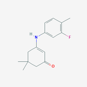 molecular formula C15H18FNO B5589491 3-(3-FLUORO-4-METHYLANILINO)-5,5-DIMETHYL-2-CYCLOHEXEN-1-ONE 