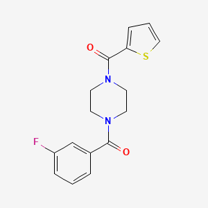 molecular formula C16H15FN2O2S B5589614 (3-fluorophenyl)[4-(thiophen-2-ylcarbonyl)piperazin-1-yl]methanone CAS No. 5967-47-5