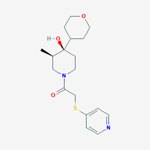 (3R*,4R*)-3-methyl-1-[(pyridin-4-ylthio)acetyl]-4-(tetrahydro-2H-pyran-4-yl)piperidin-4-ol