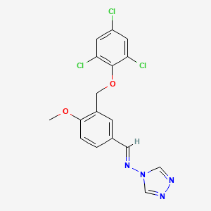 N-{4-methoxy-3-[(2,4,6-trichlorophenoxy)methyl]benzylidene}-4H-1,2,4-triazol-4-amine