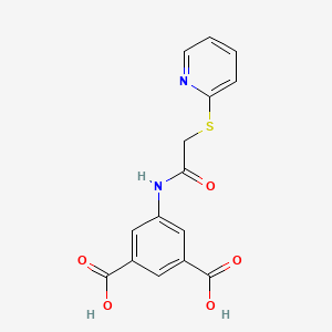 molecular formula C15H12N2O5S B5589657 5-{[(2-pyridinylthio)acetyl]amino}isophthalic acid 