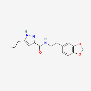 molecular formula C16H19N3O3 B5589662 N-[2-(1,3-benzodioxol-5-yl)ethyl]-3-propyl-1H-pyrazole-5-carboxamide 