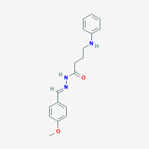 molecular formula C18H21N3O2 B5589701 4-anilino-N'-(4-methoxybenzylidene)butanohydrazide 