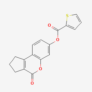 molecular formula C17H12O4S B5589744 4-Oxo-1,2,3,4-tetrahydrocyclopenta[c]chromen-7-yl thiophene-2-carboxylate 