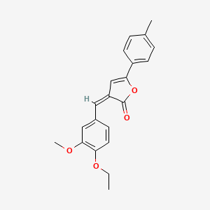 molecular formula C21H20O4 B5589775 (3Z)-3-[(4-ETHOXY-3-METHOXYPHENYL)METHYLIDENE]-5-(4-METHYLPHENYL)-2,3-DIHYDROFURAN-2-ONE 