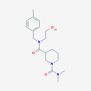 molecular formula C19H29N3O3 B5590042 N~3~-(2-hydroxyethyl)-N~1~,N~1~-dimethyl-N~3~-(4-methylbenzyl)-1,3-piperidinedicarboxamide 