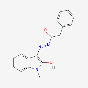molecular formula C17H15N3O2 B5590059 N-(2-hydroxy-1-methylindol-3-yl)imino-2-phenylacetamide 