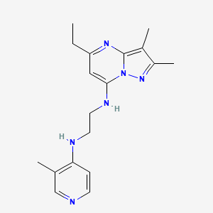 molecular formula C18H24N6 B5590082 N-(5-ethyl-2,3-dimethylpyrazolo[1,5-a]pyrimidin-7-yl)-N'-(3-methylpyridin-4-yl)ethane-1,2-diamine 