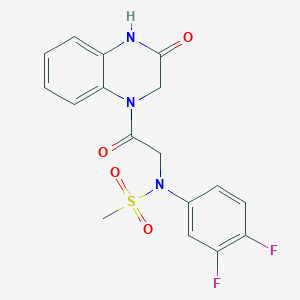 molecular formula C17H15F2N3O4S B5590159 N-(3,4-difluorophenyl)-N-[2-oxo-2-(3-oxo-3,4-dihydroquinoxalin-1(2H)-yl)ethyl]methanesulfonamide 