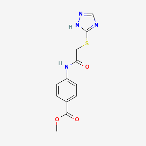molecular formula C12H12N4O3S B5590176 METHYL 4-[2-(1H-1,2,4-TRIAZOL-5-YLSULFANYL)ACETAMIDO]BENZOATE 